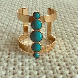 Gold and turquoise cuff bracelet